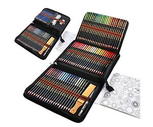 WGOT Crayon de Couleur Aquarellable Set, 96 Kit Dessin Crayons De Couleurs Professionnel avec Livre de Coloriage et Gomme et Taille Crayon pour Adultes et Artistes
