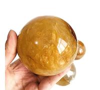 WGPHD maison de méditation boule de sang jaune cristal naturel boule de quartz or feu méditation décoration d'intérieur (taille : 8-9 cm)