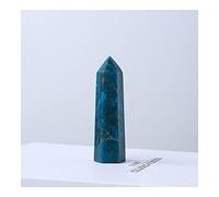 WGPHD Santé et ménage Baguette de quartz naturel Pointe d'apatite bleue Tour de cristal Mines Pierre précieuse hexagonale Décoration d'intérieur (couleur : apatite bleue, taille : 5-6 cm)