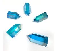 WGPHD Santé & Ménage Aura Quartz Crystal Baguette en Cristal, Point d'eau Aqua Aura, Point de Cristal Aura, Point de Cristal de guérison (Color : Blue Sandstone, Size : 60-80mm)