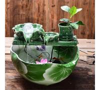 WGQDQDBY Fontaine Chinoise à Roue Feng Shui avec Base en Céramique et Aquarium-shape2