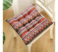 WGQR Lot de 2 Galette de Chaise, Motifs Variés Galette de Chaise, Coussins de Chaise D'intérieur, Lavable de Coussin Chaise, Extérieur Housses de Chaise Coussins (40cm,Bohème Rouge)