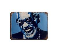 WGRWA Ray Charles Poster Ray Charles Art rétro en métal chic art rétro peinture fer bar personnes grotte café famille garage poster décoration murale 30 x 40 cm
