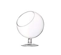 WGV Clair Slant Cut Bol Vase sur Tige pour Terrarium Vase en Verre,