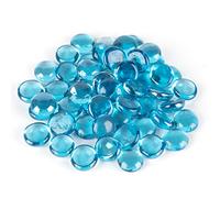 WGV Lot de 500 billes plates en verre pour remplissage de vase, mariage, décoration, pierres en cristal, turquoise (2,3 kg, environ 500 pièces)