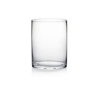WGV Vase cylindrique en Verre épais de qualité et Transparent, Convient comme bougeoir, Centre de Table de Mariage, décoration de Maison, d’événement, 15 x 20,3 cm (l x H)