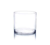WGV Vase cylindrique, largeur 15 cm, hauteur 15 cm, bougeoir en verre transparent pour centre de table de mariage, fête, décoration de bureau à domicile