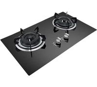 Wgwioo Table de cuisson à gaz, 2 brûleurs, plaque de cuisson à gaz en verre trempé, plaque de cuisson à gaz intégrée, gaz naturel (taille : gaz liquéfié)