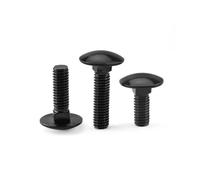 WGX123 Boulons de carrosserie en acier inoxydable 304 noir M3 M4 M5 M6 M8 M10 M12 Vis de carrosserie à tête ronde et à col carré Boulon d'entraîneur(M3x30mm 20pcs)