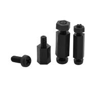 WGX123 M2 M2.5 M3 M4 Nylon Carte Mère Entretoise Support PCB Circuit Imprimé Colonne Piliers De Rack Entretoise Plastique Vis Hexagonale Boulon Et Écrou Ensemble(Black,10MM (30SET)_M3 (THREAD 6MM))