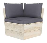 WGYHOME Canapé d'angle de jardin en bois d'épicéa imprégné avec coussins, ensemble de meubles de jardin pour balcon, terrasse, jardin