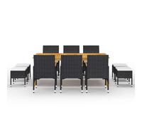 WGYHOME Ensemble de 11 pièces pour salle à manger, cuisine, balcon, résistant aux intempéries, facile à nettoyer, pour terrasse, jardin, balcon