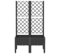 WGYHOME Jardinière de jardin avec treillis noir 120 x 40 x 142 cm en polypropylène extra large pour légumes, parterre de légumes, pot de fleurs à cadre froid, jardinière pour jardin, balcon et