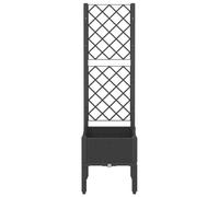 WGYHOME Jardinière de jardin avec treillis noir 80 x 40 x 142 cm en polypropylène extra large pour légumes, parterre de légumes, pot de fleurs à cadre froid, jardinière pour jardin, balcon et terrasse
