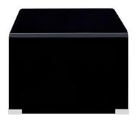 WGYHOME Table basse noire 98 x 45 x 31 cm - Verre de sécurité trempé, minimaliste et robuste, idéale pour le salon, le salon et l'aménagement moderne