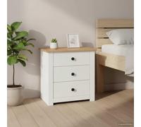 WGYHOME Table de chevet blanche 46 x 40 x 57 cm en pin panama, montage facile et surface nettoyable, stable et résistante à l'humidité, idéale pour la chambre à coucher et le salon moderne