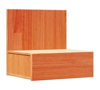 WGYHOME Table de chevet en pin massif marron ciré 42 x 32,5 x 40 cm avec tiroir - Table de chambre classique pour lampe, réveil et livres