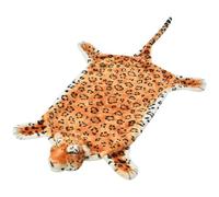 WGYHOME Tapis en fourrure de léopard en peluche - Marron - 139 x 75 cm - En forme d'animal - Avec rembourrage en mousse de tête - Pour salon, chambre à coucher et décoration