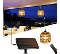 wgzixezn Lustre Solaire Exterieur Boheme Suspension Solaire Exterieur Suspension Exterieur Lampe Exterieur sur Pied pour Tonnelle D'extérieur Lustre Solaire Rotin D'extérieur avec Intensité