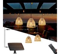 wgzixezn Lustre Solaire Exterieur Boheme Suspension Solaire Exterieur Suspension Exterieur Lampe Exterieur sur Pied pour Tonnelle D'extérieur Lustre Solaire Rotin D'extérieur avec Intensité