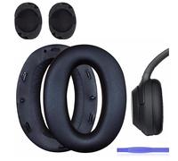 WH-1000XM2 Coussinets d'oreille de rechange à isolation acoustique compatibles avec les casques Sony WH1000XM2 et Sony MDR-1000X - Épaisseur supplémentaire et bâton en plastique (noir)