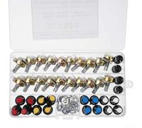 WH148 Kit de potentiomètre avec interrupteur Longueur d'onde 15 mm Résistance linéaire réglable pour variateur audio électronique B5K B10K B20K B50K B100K avec boutons rotatifs Noir Blanc Jaune