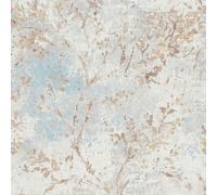 WH30124 - Bienvenue Chez Vous Feuilles Branches Bleu Galerie Papier Peint