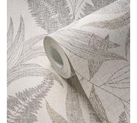 WH30148 - Papier Peint Beige Galerie Feuilles Botaniques Bienvenue Chez Vous
