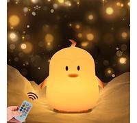 WHA&DARREN Pingouin lampe Veilleuse pour Enfant Veilleuse pour Bébé avec Changement de Couleur & Dimmable Portable Petite Veilleuse Rechargeable avec Minuterie & Contrôle Toucher - Moyen