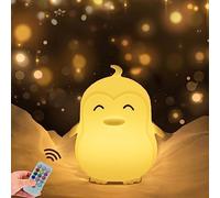WHA&DARREN Veilleuse pingouin pour enfants, portable, rechargeable en silicone, veilleuse pour bébé fille et garçon, lampe kawaii