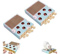 Whack-a-Mole Lot de 2 jouets interactifs 3 en 1 pour chat d'intérieur - Multi-Purpose et puzzle amusant - Pour chats bordés