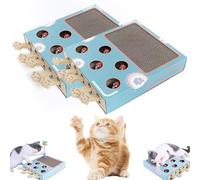 Whack Attack Cat Toy, 2025 New Wooden Whack a Mole Cat Toy, 5 Holes Wooden Solid Whack a Mole Game for Cats, Interactive for Claw Grinding & Train IQ (2Set)