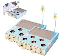 Whack Attack Cat Toy, 3 -in-1 Whack Attack Interactive Cat Play Scratch, Enrichment Toys for Indoor Kitty (2PCS)