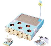 Whack Attack Cat Toy, Wooden Whack a Mole Cat Toy, Whack a Mole Game Interactive Toys, Multifunctional Puzzle Toy for Indoor Cats, Claw Grinding Rest and Entertainment (1pc)