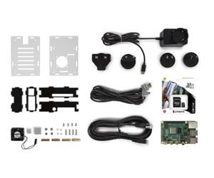 Whadda Kit de démarrage Raspberry Pi 4 (4 Go) avec boîtier de Refroidissement, kit Complet pour Les projets Raspberry Pi 4 avec microSD 32 Go, Gigabit Ethernet, HDMI 4K, Bluetooth 5.0 et Support PoE,
