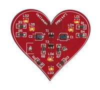 Whadda Kit de soudage, DIY, cœur Clignotant SMD, Mini Gadget d'amour, pour la Saint-Valentin