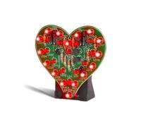 Whadda Kit de soudage, DIY, cœurs de la Saint-Valentin, 28 LEDs Clignotantes, éclairage Romantique