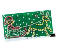 Whadda Kit de soudage, DIY, Père Noël Mobile à LED, décoration de Noël animée, Batterie Interrupteur Marche/arrêt