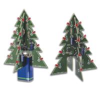 Whadda Kit de soudage, DIY, Sapin de Noël 3D, 16 LED Rouges Clignotantes, Personnalisable