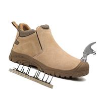 WhAeoy Chaussures De Sécurité pour Soudeur (36-46), Bottes De Chantier Isolées, Semelle Résistante Aux Perforations + Soudeur Anti-brûlure, pour L'exploitation Minière, La Construction,45,B