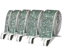 Whakano Bande de strass autocollante - 1 yard - Strass en cristal - Autocollant - Pour artisanat, téléphone, mariage, décoration de fête - Vert foncé - 10 rangées de strass (largeur 2,2 cm)
