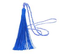 Whakano Collier de perles de Bohême, long collier vintage pour femme avec pompon, pendentif de perles, chaîne de perles, bijou élégant pour femme et femme, bleu saphir