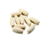 Whakano Lot de 100 Perles en Bois Naturel pour Enfiler des Perles ovales en Bois 8,5 x 22 mm avec Trou de 2,5 mm,Grosses Boules en Bois avec Trou pour décorations Artisanales,Beige