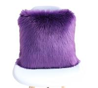 Whakano Lot de 2 housses de coussin décoratives unies en peluche douce, à poils longs, pour canapé, lit, salon, décoration d'hiver, 50 x 50 cm, violettes