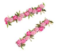 Whakano Lot de 2 petites pinces à cheveux brodées en forme de fleurs pour femme - Jolie pince à cheveux - Accessoire de plage - Pour mariage, thé, maquillage - Rose