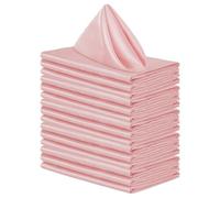 Whakano Lot de 4 serviettes en satin réutilisables, lisses, douces et confortables, de qualité supérieure, pour mariage, baptême, communion, anniversaire, fête, décoration de table, vieux rose, 50 x