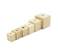 Whakano Lot de 50 perles carrées en bois avec trou - Perles carrées en bois naturel pour porte-clés, crochet, tissage, macramé, bricolage, artisanat, bracelets, colliers - 20 mm, avec trou de 4,5 mm,