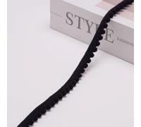 Whakano Ruban à pompons de 20 yards pour le bricolage, 10 mm, bordure à pompons, bordure décorative, ruban à pompon pour bricolage, vêtements, rideaux, écharpe, chapeaux, couture, noir