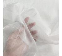 Whakano Tissu en organza brillant imprimé ciel étoilé - Vendu au mètre - En mousseline de soie - 150 cm de large - Tissu plissé - Pour couture, bricolage, rideaux, costume, robe, vêtements - Blanc