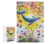 Whale and Butterfly Fantasy-2 Puzzle 1000 Pièces Educa Jouet en Bois Cadeau Unique Décoration Intérieure Jeu Éducatif Challenge Toy Adultes Et Enfants À Partir De 14 Ans 1000 PCS